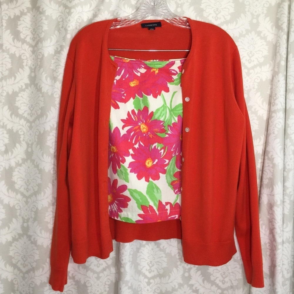 Land’s End Cardigan & Skirt 8 TWO PIECES!